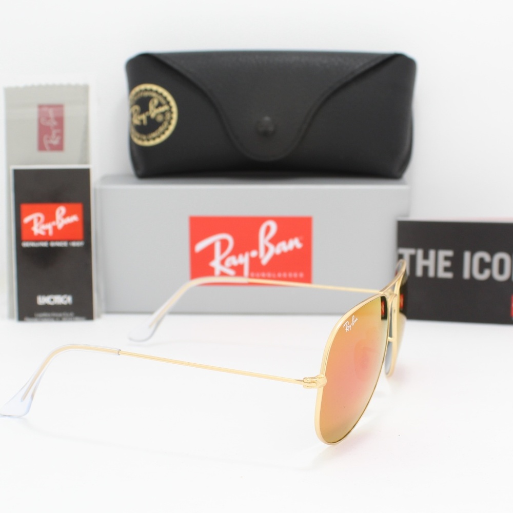 RAY-BAN 3025 112/4T CYCLAMEN PINK FLASH AVIATORS - Picture 6 of 8